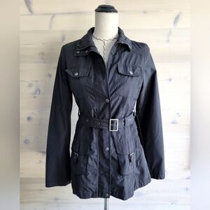 Merona Belted Military Parka Black size S
